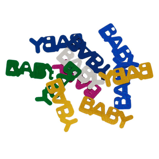 Image de Confetti en PVC Lettre "Baby" pour Soirée Couleur au Hasard 22mm x 7mm, 40 Grammes