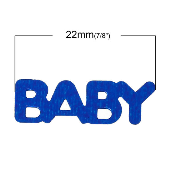 Picture of PVC Confetti Party Decoration Baby Shower Message "Baby" At Random Mixed 22mm x7mm( 7/8" x 2/8"), 40 Grams
