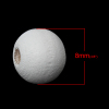 Изображение Деревянные Бусины Круглые, Белый 8мм диаметр, 2.4мм-3мм, 500 ШТ