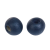 Picture of Wood Spacer Beads Round Navy Blue About 6mm Dia., Hole: Approx 1.6mm-2.1mm, 1000 PCs