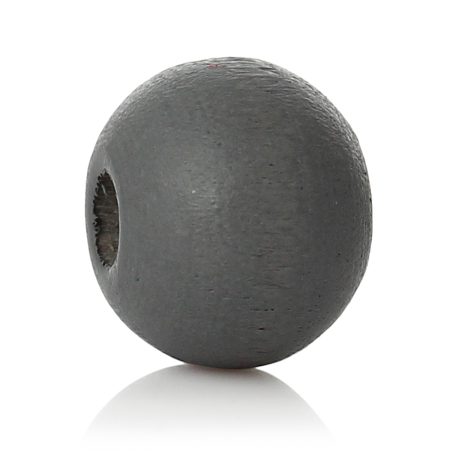 Natural Wood Spacer Beads Round Dark Gray About 6mm Dia, Hole: Approx 2.1mm, 1000 PCs