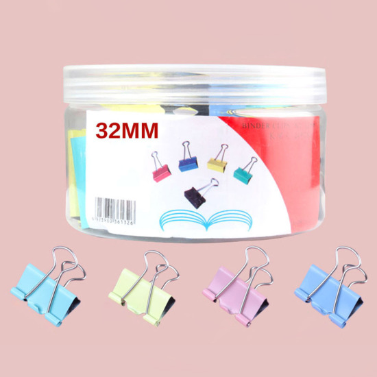 Picture of Office Binder Clips At Random Mixed 4.9cm x 3.2cm, 1 Box (Approx 24 PCs/Box)