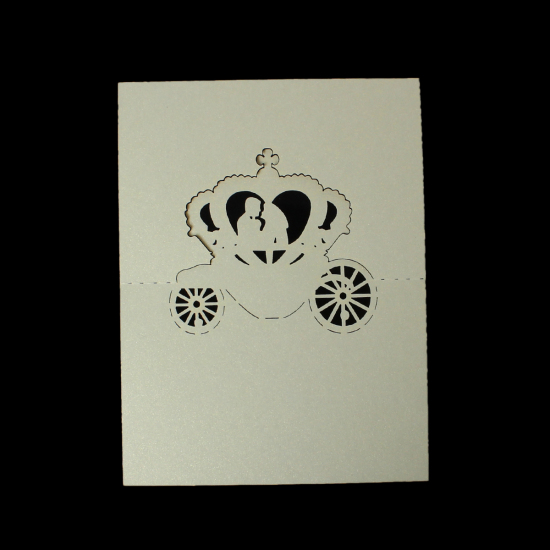 Bild von Papier Tischkarten Platzkarten für Party Hochzeit Rechteck Hohl Beige 11.8cm x 8.8cm 10 Blätter