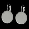 Imagen de Pendientes de Clip Base Camafeo Latón , Argentado (Apta 20mm Dia) 34mm x 21mm, 50 Unidades