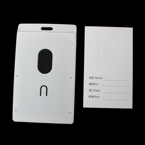 Picture of PVC Vertical ID Card Badge Holders White Frosted 10.9cm x6.7cm(4 2/8" x2 5/8"), 10 PCs