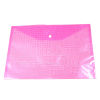 Picture of PVC Documents Pouch File Bag Office Rectangle Fuchsia Lattice Pattern 35cm x 25cm, 10 PCs