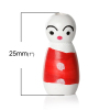 Picture of Wood Spacer Beads Doll Red About 25mm x 12mm, Hole: Approx 3mm-3.6mm, 30 PCs