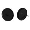 Picture of Iron Based Alloy Ear Post Stud Earrings Cabochon Settings Round Black (Fits 14mm Dia) 16mm( 5/8") x 14mm( 4/8"), Post/ Wire Size: (21 gauge), 30 PCs