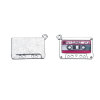 Picture of Zinc Metal Alloy Charm Pendants Cassette Tape Silver Tone (Can Hold ss6 Rhinestone) Message " LOVE " Carved 29mm(1 1/8") x 19mm( 6/8"), 20 PCs