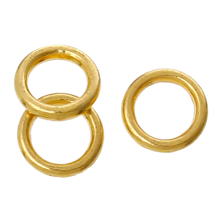 1000 PCs 6mm Dia., 1.2mm(17 gauge) Zinc Based Alloy Closed Soldered Jump Rings Findings For Jewelry Making Gold Plated Circle Ring