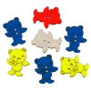 Picture of Natural Wood Sewing Button Scrapbooking Bear At Random Mixed 2 Holes 28mm(1 1/8") x 23mm( 7/8"), 50 PCs