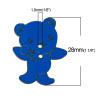 Picture of Natural Wood Sewing Button Scrapbooking Bear At Random Mixed 2 Holes 28mm(1 1/8") x 23mm( 7/8"), 50 PCs
