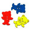 Picture of Natural Wood Sewing Button Scrapbooking Bear At Random Mixed 2 Holes 28mm(1 1/8") x 23mm( 7/8"), 50 PCs