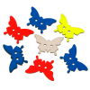 Picture of Natural Wood Sewing Button Scrapbooking Butterfly At Random Mixed 2 Holes 29mm(1 1/8") x 19mm( 6/8"), 50 PCs
