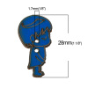 Picture of Natural Wood Sewing Button Scrapbooking Boy At Random Mixed 2 Holes 28mm(1 1/8") x 16mm( 5/8"), 50 PCs