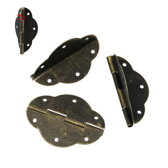 Picture of Iron Based Alloy Door Cabinet Drawer Wooden Box Butt Hinges Cloud Antique Bronze Rotatable 5.6cm x4.1cm(2 2/8" x1 5/8"), 10 PCs