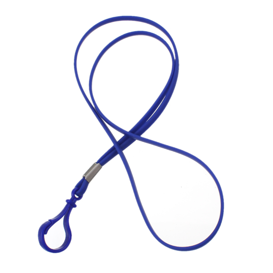 Picture of Rubber & Plastic ID Holder Neck Strap Lanyard Royal Blue 43.5cm(17 1/8") long, 5 PCs