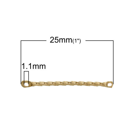 Immagine di Ottone Charm Orecchino Intrecciato Colore di Ottone 25mm x 2mm , 200 Pz