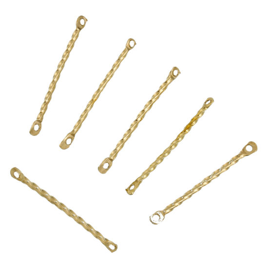 Immagine di Ottone Charm Orecchino Intrecciato Colore di Ottone 25mm x 2mm , 200 Pz