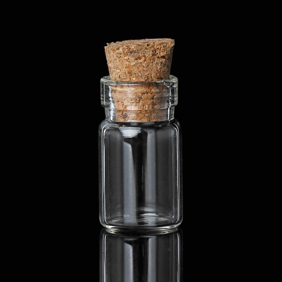 Изображение Стеклянные Бутылка Цилиндр Прозрачный （Eмкость: 0.8ml）22мм x 10мм, 50 ШТ