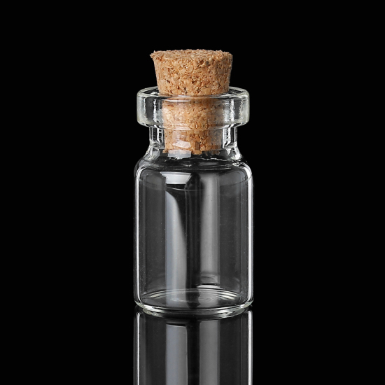 Изображение Стеклянные Бутылка Цилиндр Прозрачный （Eмкость: 1.5ml）28мм x 13мм, 50 ШТ