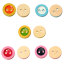 Picture of Natural Wood Sewing Button Scrapbooking Round Mixed Enamel 2 Holes 13mm( 4/8") Dia, 30 PCs