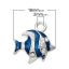 Image de Pendentif en Alliage de Zinc Animal Poisson Argenté à Strass Transparent Email 18mm x 16mm, 5 Pcs