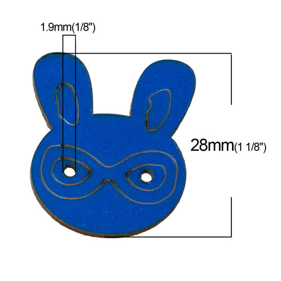 Imagen de Botón de Coser Costura Dos Agujeros Madera de Conejo ,Al Azar 28mm x 25mm, 50 Unidades