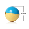 Picture of Wood Spacer Beads Round Blue About 18mm Dia, Hole: Approx 3.2mm - 3.9mm, 3 PCs