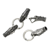 Picture of Zinc Based Alloy Hook Clasps Dragon Antique Silver Color (Fits 7mm Cord) 8.1cm x 2.5cm, 2 Sets