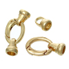 Picture of Zinc Based Alloy Hook Clasps Oval Gold Plated (Fits 6mm Cord) 3.7cm x 1.5cm, 5 Sets