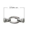 Imagen de Cierres de Gancho Zamak de Óvalo , Tono de Plata y (ajusta a cuerda de 6mm ) 3.7cm x 1.5cm, 5 Juegos