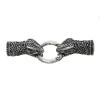 Picture of Zinc Based Alloy Hook Clasps Snake Animal Antique Silver Color (Fits 10.5mm Cord) 7.4cm x 2.5cm, 2 Sets