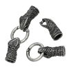 Picture of Zinc Based Alloy Hook Clasps Snake Animal Antique Silver Color (Fits 10.5mm Cord) 7.4cm x 2.5cm, 2 Sets