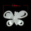 Picture of Acrylic Beads Caps Butterfly White (Can Hold ss6 Rhinestone) 5.9cm x 4cm, 10 PCs