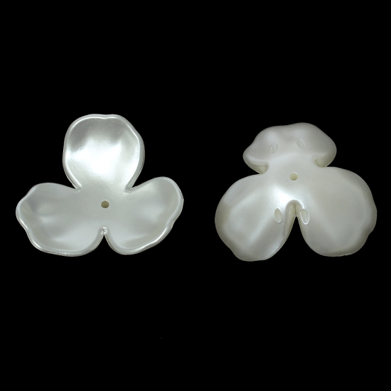 Image de Coupelles en Acrylique Forme Fleur Blanc 4.1cm x 3.7cm, 20 Pcs