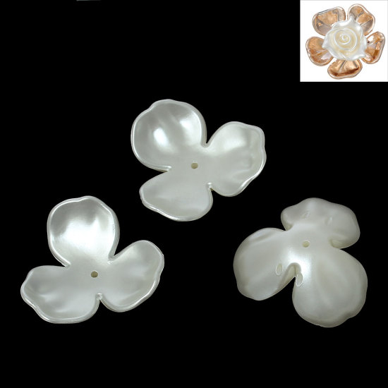 Image de Coupelles en Acrylique Forme Fleur Blanc 4.1cm x 3.7cm, 20 Pcs