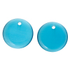 Picture of Cat's Eye Glass (Manmade) Charms Round Peacock Blue 29mm(1 1/8") Dia, 3 PCs