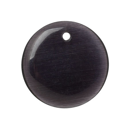 Cat's Eye Glass (Manmade) Charms Round Disc Dark Purple 29mm(1 1/8") Dia, 3 PCs