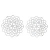 Picture of 304 Stainless Steel Filigree Stamping Embellishments Findings, Flower Silver Tone, Heart Hollow Carved 6.2cm(2 4/8") x 6.2cm(2 4/8"), 10 PCs