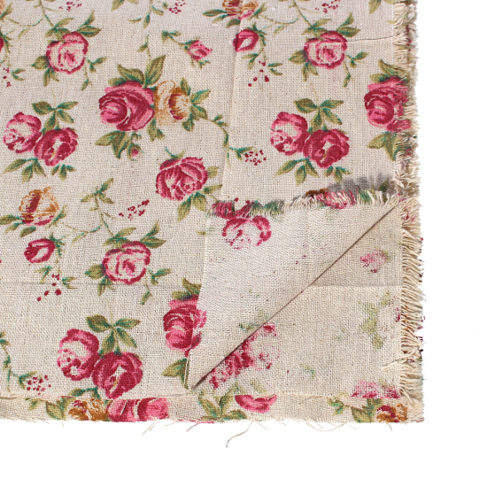 Picture of Cotton & Linen Fabric Natural Flower Pattern Sewing DIY Cloth Approx 150cm x92cm(59" x36 2/8"), 1 Yard