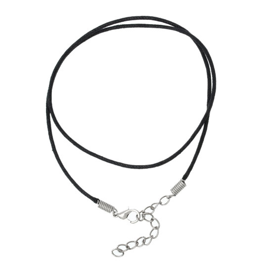 Изображение Вощёный Шнур Ожерелья - Шнур Черный 49-44.5см длина, 50 ШТ