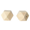 Picture of Wood Spacer Beads Polygon Natural About 3cm x 3cm, Hole: Approx 4.3mm-4.9mm, 5 PCs