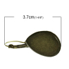 Bild von Eisen(Legierung) Ohrring Tropfen Bronzefarbe (für 25mm x 18mm) 37mm x 19mm, Drahtstärke: (20 gauge), 50 Stück