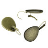 Bild von Eisen(Legierung) Ohrring Tropfen Bronzefarbe (für 25mm x 18mm) 37mm x 19mm, Drahtstärke: (20 gauge), 50 Stück