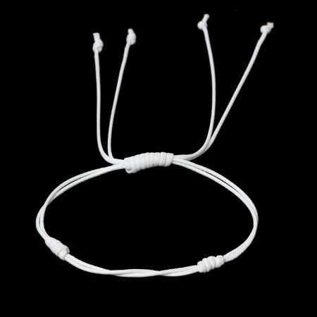 Polyamide Waved String Braided Friendship Bracelets Adjustable White 31.2cm(12 2/8") long, 5 PCs