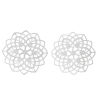 Picture of 304 Stainless Steel Filigree Stamping Embellishments Findings, Flower Silver Tone, Heart Hollow Carved 6.2cm(2 4/8") x 6.2cm(2 4/8"), 10 PCs