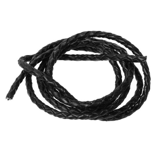 Imagen de 5 M Cowhide Leather Jewelry Cord Rope Black 4mm