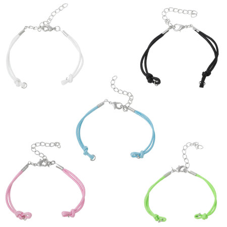 Nylon Waved String Braided Friendship Bracelets Mixed 14.3cm(5 5/8") long, 10 PCs
