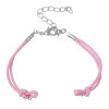Picture of Nylon Waved String Braided Friendship Bracelets Pink 16cm(6 2/8") long, 10 PCs
